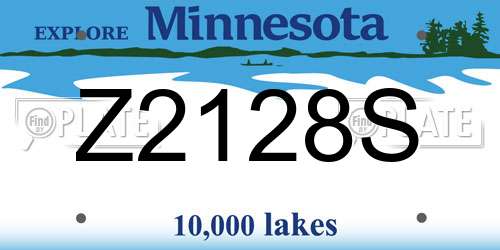 Z2128S Minnesota License Plate