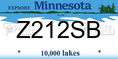 Z212SB Minnesota License Plate