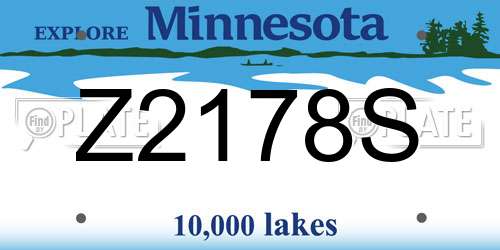 Z2178S Minnesota License Plate