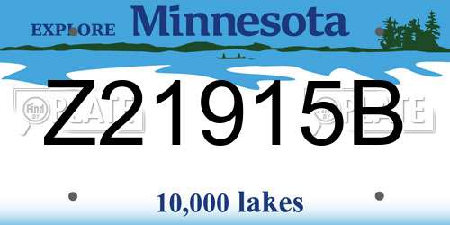 Z21915B Minnesota License Plate