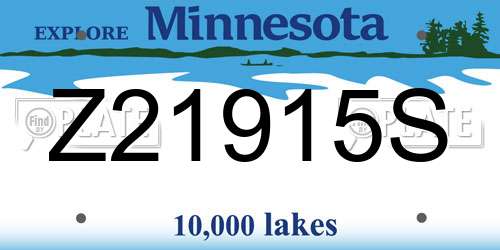 Z21915S Minnesota License Plate