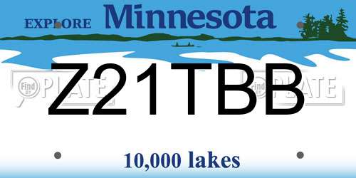 Z21TBB Minnesota License Plate