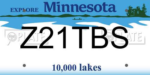 Z21TBS Minnesota License Plate