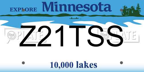 Z21TSS Minnesota License Plate