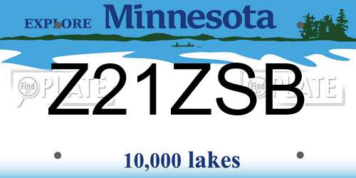 Z21ZSB Minnesota License Plate