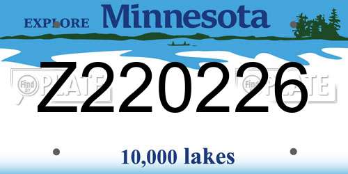 Z220226 Minnesota License Plate