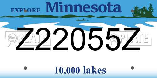 Z22055Z Minnesota License Plate
