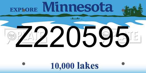 Z220595 Minnesota License Plate