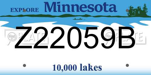 Z22059B Minnesota License Plate