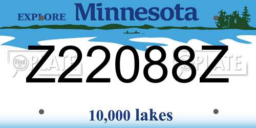 Z22088Z Minnesota License Plate