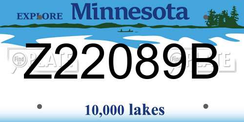 Z22089B Minnesota License Plate