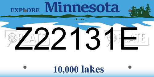 Z22131E Minnesota License Plate