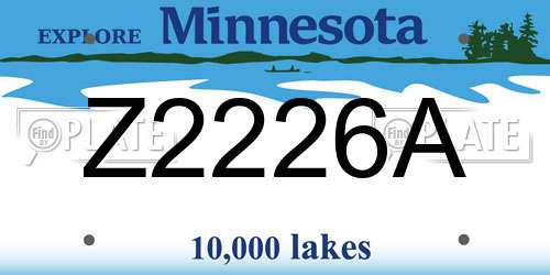 Z2226A Minnesota License Plate