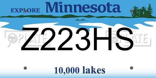 Z223HS Minnesota License Plate
