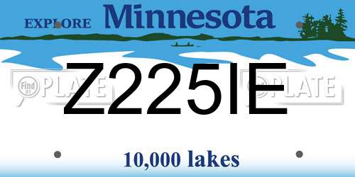 Z225IE Minnesota License Plate