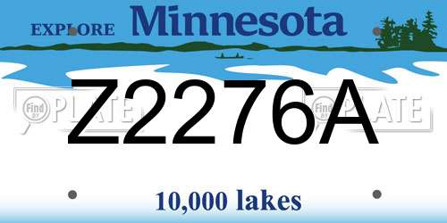 Z2276A Minnesota License Plate