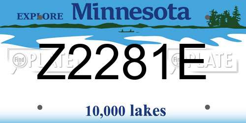 Z2281E Minnesota License Plate