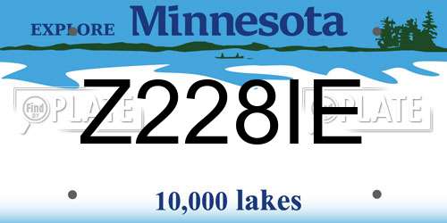 Z228IE Minnesota License Plate