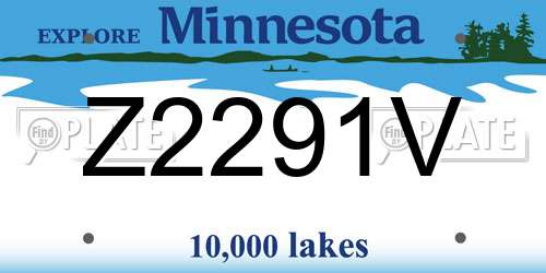 Z2291V Minnesota License Plate