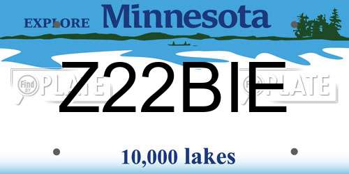Z22BIE Minnesota License Plate