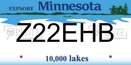 Z22EHB Minnesota License Plate