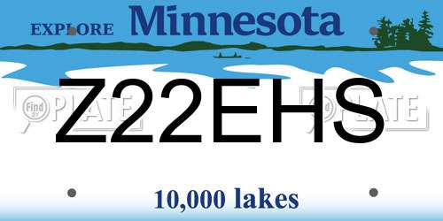 Z22EHS Minnesota License Plate