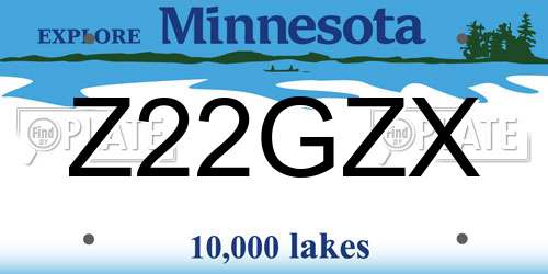Z22GZX Minnesota License Plate