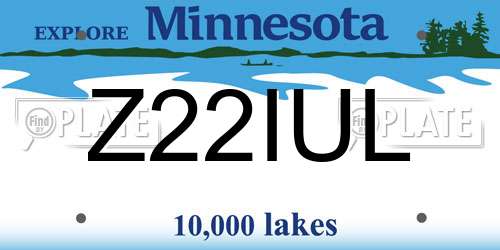 Z22IUL Minnesota License Plate