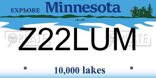 Z22LUM Minnesota License Plate