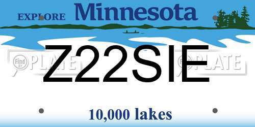 Z22SIE Minnesota License Plate