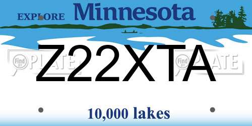 Z22XTA Minnesota License Plate