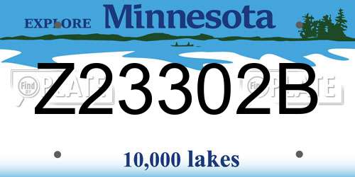 Z23302B Minnesota License Plate