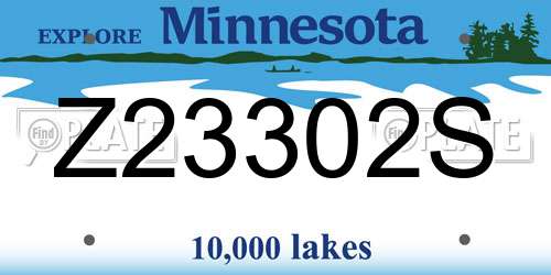 Z23302S Minnesota License Plate