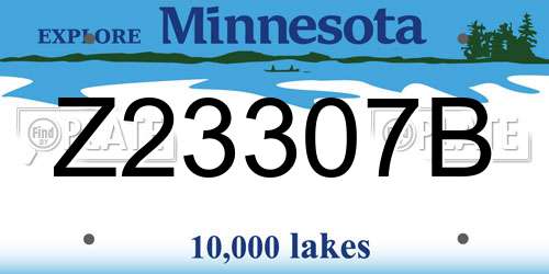 Z23307B Minnesota License Plate