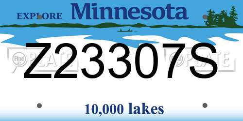 Z23307S Minnesota License Plate