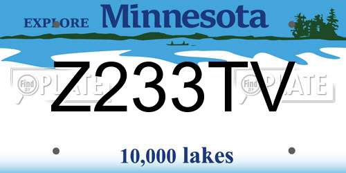Z233TV Minnesota License Plate