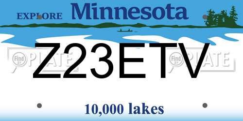 Z23ETV Minnesota License Plate
