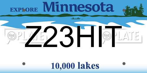 Z23HIT Minnesota License Plate