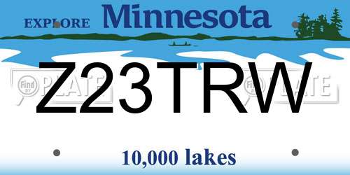 Z23TRW Minnesota License Plate