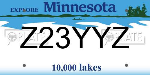 Z23YYZ Minnesota License Plate