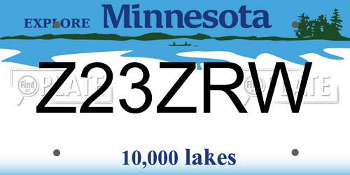 Z23ZRW Minnesota License Plate