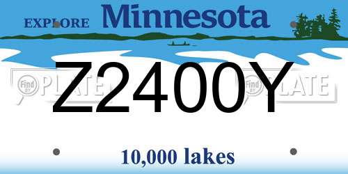 Z2400Y Minnesota License Plate