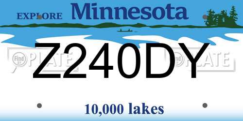 Z240DY Minnesota License Plate