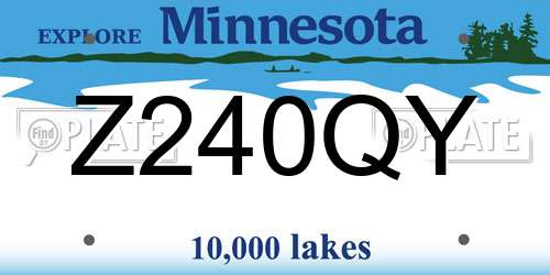 Z240QY Minnesota License Plate