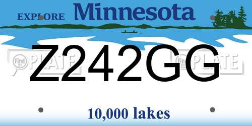 Z242GG Minnesota License Plate