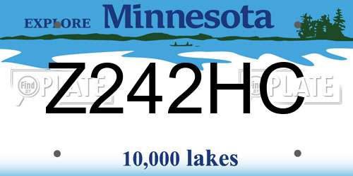 Z242HC Minnesota License Plate