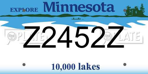Z2452Z Minnesota License Plate
