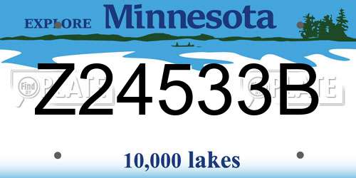 Z24533B Minnesota License Plate