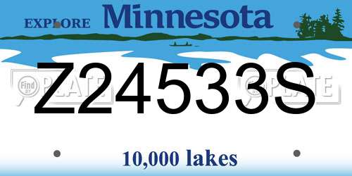 Z24533S Minnesota License Plate