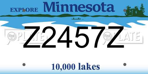 Z2457Z Minnesota License Plate